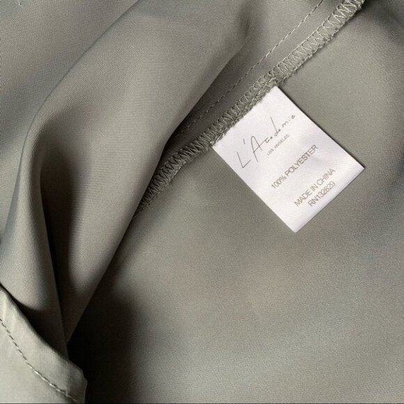 L'Academie Revolve Maya Blouse Olive Green V-Neck Long Blouson Sleeve Size XS - Picture 15 of 16